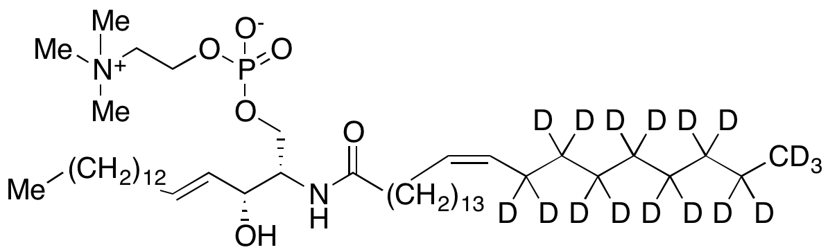 (7S,23Z)-4-hydroxy-7-[(1R,2E)-1-hydroxy-2-hexadecen-1-yl]-N,N,N-trimethyl-9-oxo-3,5-dioxa-8-aza-4-phosphadotriacont-23-en-1-aminium 4-Oxide Inner Salt-d<sub>17</sub>