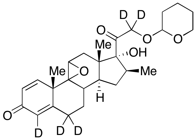 21-Tetrahydropyranyl Acetyl Ether 9-Deschloro-11-dehydroxy 9,11-Epoxy Beclomethasone-d<sub>5</sub>