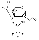 Allyl 2-deoxy-4-6-O-isopropylidene-2-(trifluoroacetamido)-α-D-glucopyranoside