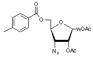 1-2-Di-O-acetyl-3-azido-3-deoxy-5-O-toluoyl-D-ribofuranose