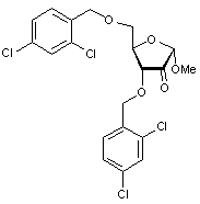 Methyl 3-5-di-O-(2-4-dichlorobenzyl)-2-keto-α-D-ribofuranoside