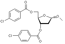 Methyl 3-5-di-O-(p-chlorobenzoyl)-2-deoxy-D-ribofuranoside