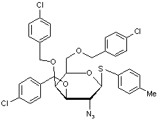 4-Methylphenyl 2-azido-3-4-6-tri-O-(4-chlorobenzyl)-2-deoxy-β-D-thiogalactopyranoside