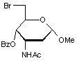 Methyl 3-acetamido-4-O-benzoyl-6-bromo-2-3-6-trideoxy-α-D-ribo-hexopyranoside