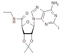5’-Ethylcarboxamido-2-iodo-2’-3’-O-isopropylideneadenosine