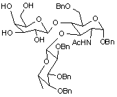 2-Acetamido-1-6-di-O-benzyl-3-O-(2-3-4-tri-O-benzyl-β-L-fucopyranosyl)-2-deoxy-4-O-(b-D-galactopyranosyl)-α-D-glucopyranoside