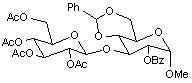 Methyl 3-O-(2-3-4-6-tetra-O-acetyl-β-D-glucopyranosyl)-4-6-O-benzylidene-2-O-benzoyl-α-D-glucopyranoside