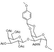 Methyl 2-acetamido-3-O-(2-3-4-6-tetra-O-acetyl-β-D-galactopyranosyl)-2-deoxy-4-6-O-(4-methoxybenzylidene)-α-D-galactopyranoside