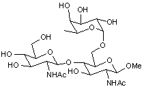 Methyl 2-acetamido-4-O-(2-acetamido-2-deoxy-β-D-glucopyranosyl)-2-deoxy-6-O-(α-L-fucopyranosyl)-β-D-glucopyranoside