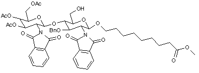 8-Methoxycarbonyloctyl 4-O-(3-4-6-tri-O-acetyl-2-deoxy-2-phthalimido-β-D-glucopyranosyl)-2-deoxy-3-O-benzyl-2-phthalimido-β-D-glucopyranoside