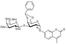 4-Methylumbelliferyl 2-azido-2-deoxy-3-O-(tetra-O-acetyl-β-D-galactopyranosyl)-4-6-O-benzylidene-α-D-galactopyranoside