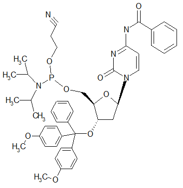 (N4-Benzoyl)-5’-O-[(N,N-diisopropylamino)-(2-cyanoethoxy)phosphinyl]-3’-O-(4,4’-dimethoxytrityl)-2’-deoxycytidine