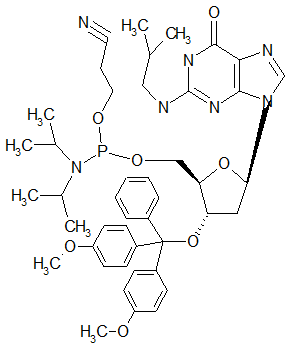 (N2-Isobutyryl)-5’-O-[(N,N-diisopropylamino)-(2-cyanoethoxy)phosphinyl]-3’-O-(4,4’-dimethoxytrityl)-2’-deoxyguanosine