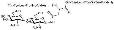 TYLWWVNN[Î²-O-GlcNAc Î²(1-4) GlcNAc]QSLPVSP-NH2