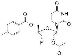 2’-O-Acetyl-3’-deoxy-3’-fluoro-5’-O-toluoyluridine