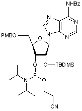  5’-O-p-Anisoyl-N6-benzoyl-2’-O-tert-butyldimethylsilyladenosine 3’-CE phosphoramidite