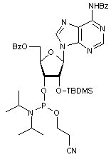 N6-Benzoyl-5’-O-benzoyl-2’-O-tert-butyldimethylsilyladenosine 3’-CE phosphoramidite