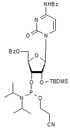 N4-Benzoyl-5’-O-benzoyl-2’-O-tert-butyldimethylsilylcytidine 3’-CE phosphoramidite