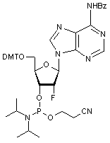 N6-Benzoyl-2’-deoxy-5’-O-DMT-2’-fluoroadenosine 3’-CE phosphoramidite