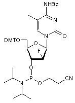  N4-Benzoyl-1-(2’-deoxy-5’-O-DMT-2’-fluoro-β-D-arabinofuranosyl)-5-methylcytosine 3’-CE phosphoramidite