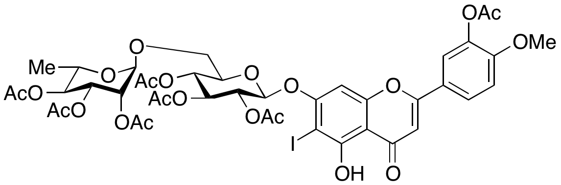 2-[3-(Acetyloxy)-4-methoxyphenyl]-5-hydroxy-6-iodo-7-[[2,3,4-tri-O-acetyl-6-O-(2,3,4-tri-O-acetyl-6-deoxy-α-L-mannopyranosyl)- β-D-glucopyranosyl]oxy]-4H-1-benzopyran-4-one