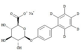 4-Hydroxy biphenyl-d<sub>5</sub> O-glucuronide sodium salt